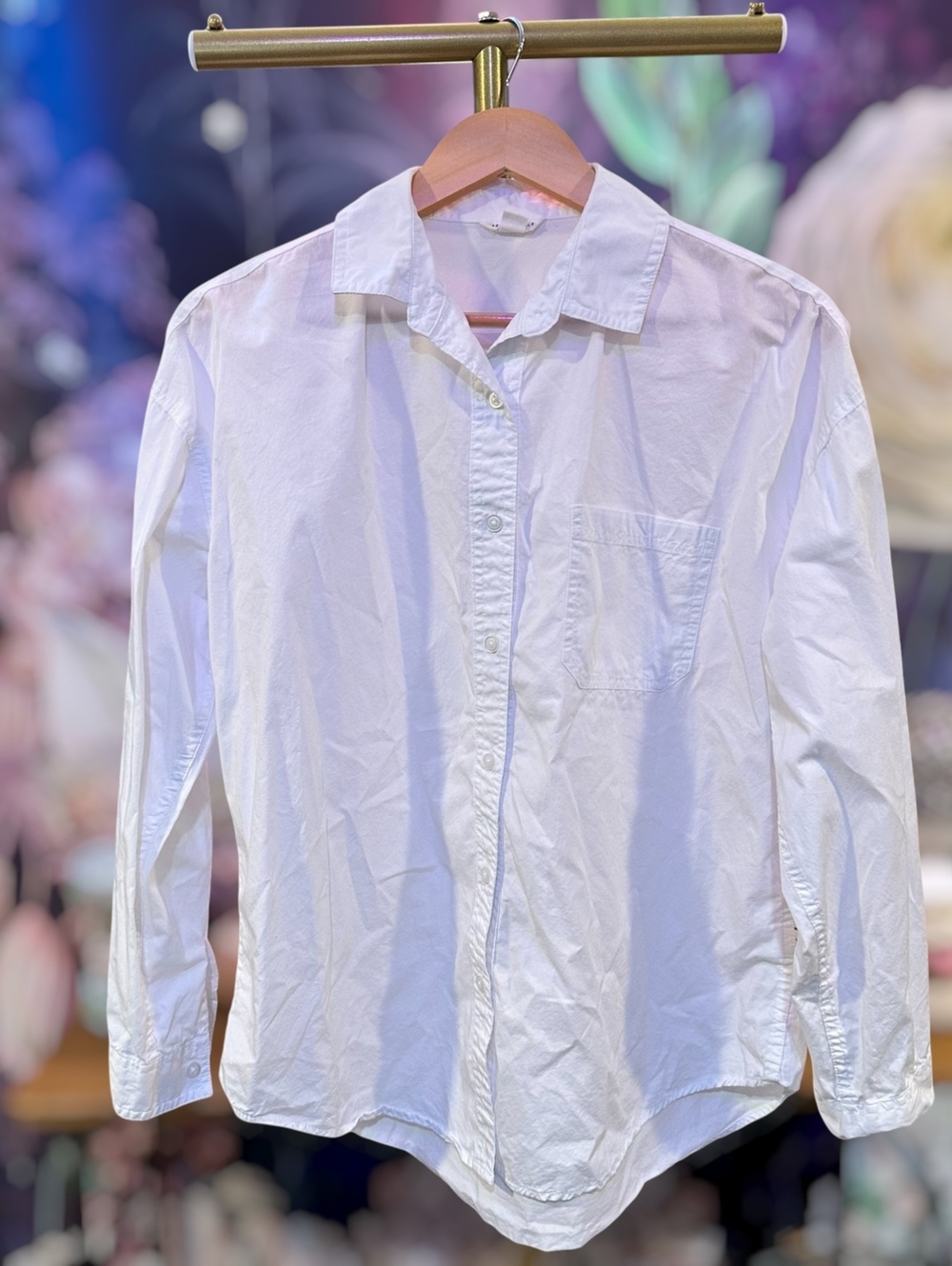 Aeropostale 100% Cotton Women’s Button Up Shirt Small White Long Sleeve Pocket